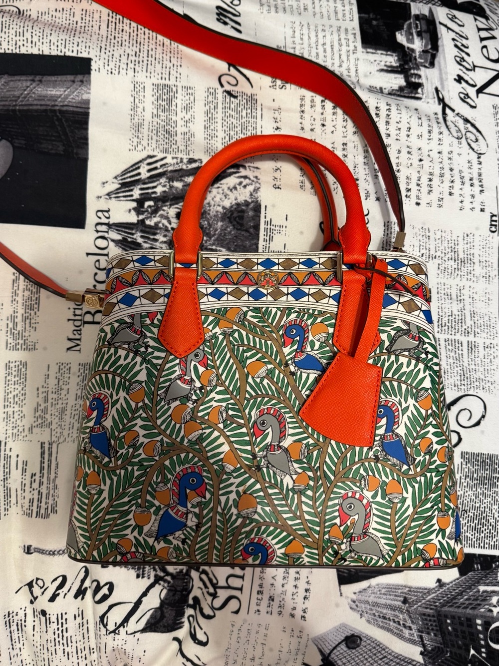 Tory Burch Robinson Satchel In “Something Wild” Print - Picture 3 of 11